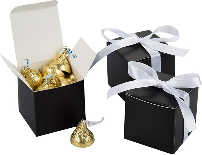 AWELL Black Gift Candy Box Bulk 2x2x2 inches by AWELL