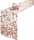 VHH Sequin Table Runner 12 x 108 inches Rose Gold Table Runner, Glitter Runner by VHH
