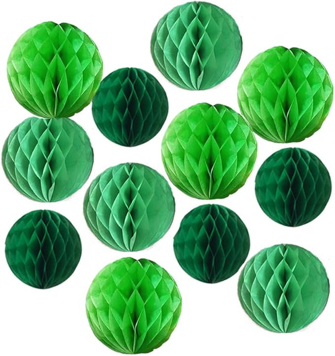 12pcs Party Honeycomb Balls Decorations 3'' 6'' 8'' Honeycomb Flower Tissue Pom by Yangeey