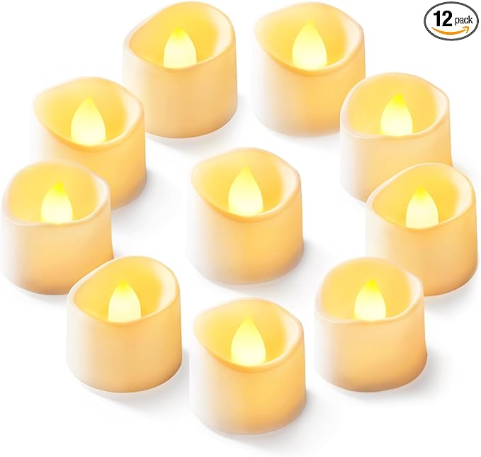 Homemory 12-Pack Flameless LED Tea Lights Candles Battery Operated, 200+Hour by Homemory