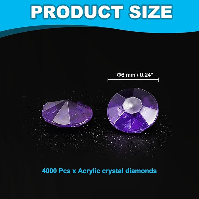 PATIKIL 4000 Pcs Wedding Table Scatter Confetti Crystals 6mm Acrylic Diamonds - Image 2