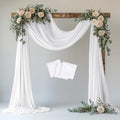 Wedding Arch Draping Fabric 3 Panels 28.7" x 20FT White Sheer Chiffon Backdrop by Xiomot
