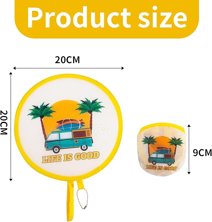 4 Styles Summer Beach Round Foldable Hand Fan Japanese Foldable Fan Style - Image 2