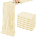 10FT 6 Pack Beige Cheesecloth Table Runner 20 x 120 Inch Long Rustic Gauze by FoliafeelHome