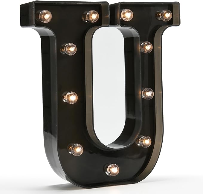 OYCBUZO Light Up Black Alphabet Marquee Letters Sign LED Marquee Number Lights by OYCBUZO
