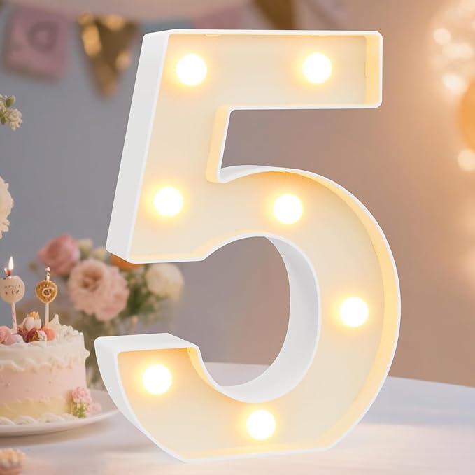 Pooqla Decorative LED Light Up Number Letters, Battery Operated by Pooqla