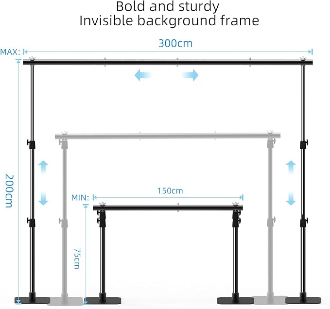 Backdrop Stand, 10×7ft Background Stand Backdrop Frame Banner Stand - Image 3
