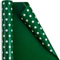 Flyhill Green Wrapping Paper Roll, Reversible Gift Wrap Paper by Flyhill