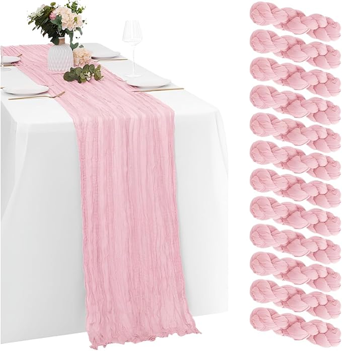12Pcs Rubber Powder Cheesecloth Table Runner 120 Inch10FT Dust Powder Rustic by Unknown