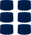 BRILLMAX 6 Pack Navy Blue Round Tablecloths 108 Inch by BRILLMAX
