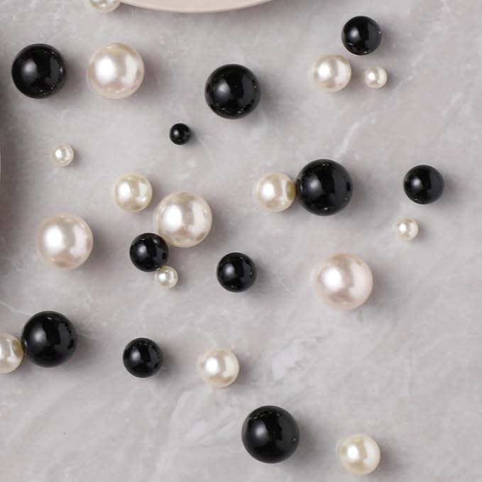 200 Pcs Vase Filler Beads Black and White Pearl Beads - Image 6