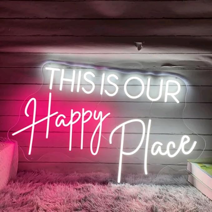 This Is Our Happy Place Neon Sign Custom Bedroom LED Neon Light Home Living - Image 2