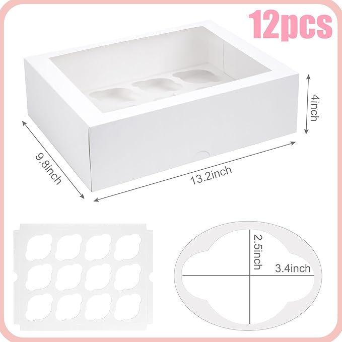 VGOODALL 12 Count Cupcake Boxes - Image 6