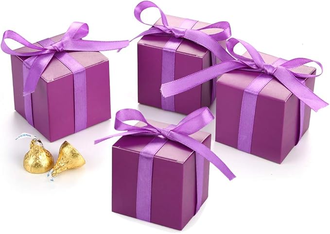 AWELL Purple Gift Candy Box Bulk 2x2x2 inches - Image 4