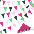 Pink White and Green Pennant Banner Garland Bunting Decorations by Unknown