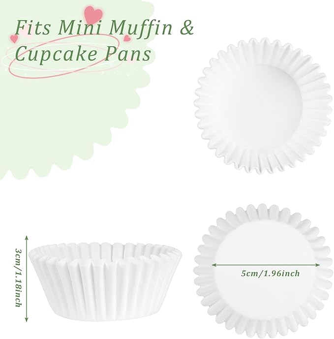 2 inch 1000-Count Mini Cupcake Liners Bright Colorful Muffin Baking Cups - Image 2