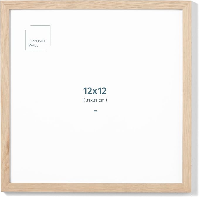 Opposite Wall - 12x12 in - Natural Solid Oak Wood Picture Frame - Lightweight by OppositeWall