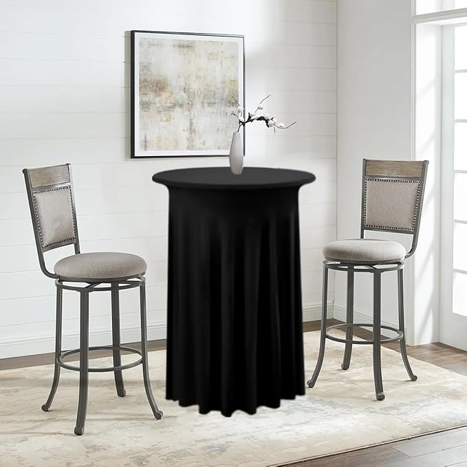 Albassa 4 Pack Cocktail Table Covers 32"x 43" Spandex Stretch Round Cocktail - Image 7