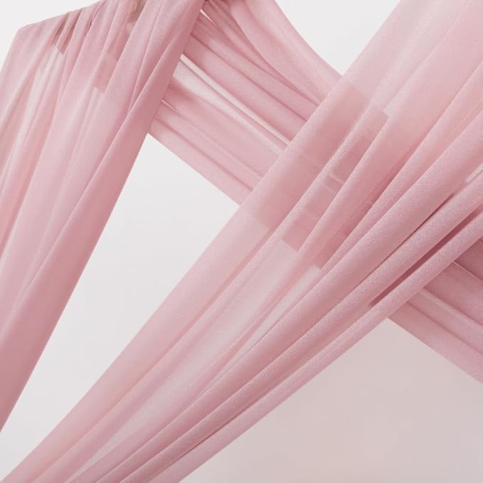 MLMC Dusty Rose Wedding Arch Draping Fabric 4 Panels 29" x 20 FT Extra Long - Image 3