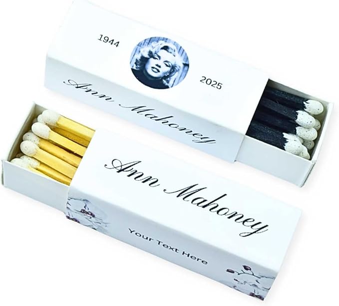 Customizable Funeral Matchboxes – Set of 10 – Memorial Design – Colorful by ChandlerStudio