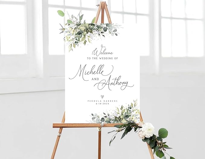 Personalized Wedding Welcome Sign, Pole Mount by CENOVACY