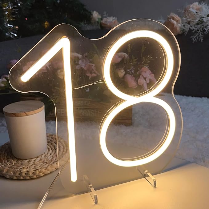 18 Year Old Neon Sign for First Birthday Party Neon Sign Custom Light Up Sign - Image 3