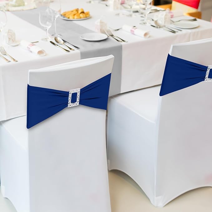 Joccun 30 PCS Spandex Chair Sashes Bows Stretch Chair Cover Band - Image 6
