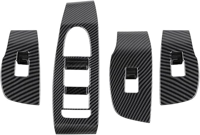4pcs Carbon Fiber Style Front Rear Doors Window Glass Lift Switch Panel Cover by Deebior