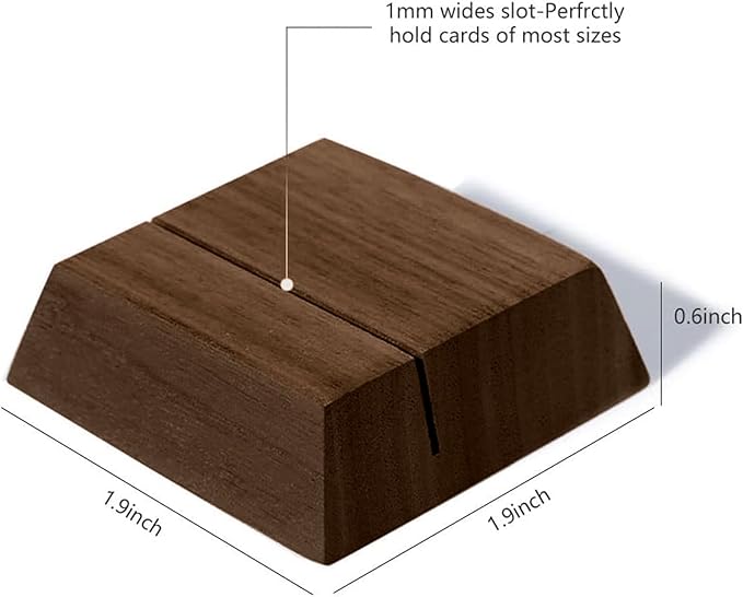 UNIQOOO 12 Pack Trapezoid Walnut Wood Stand |1.2mm Slot - Image 2