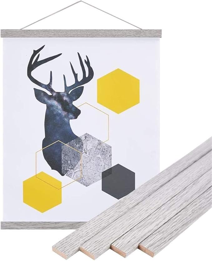 Magnetic Poster Hanger, 40x27 40x30 40x60 Poster Frame Wood Wooden Magnet Print by Benjia