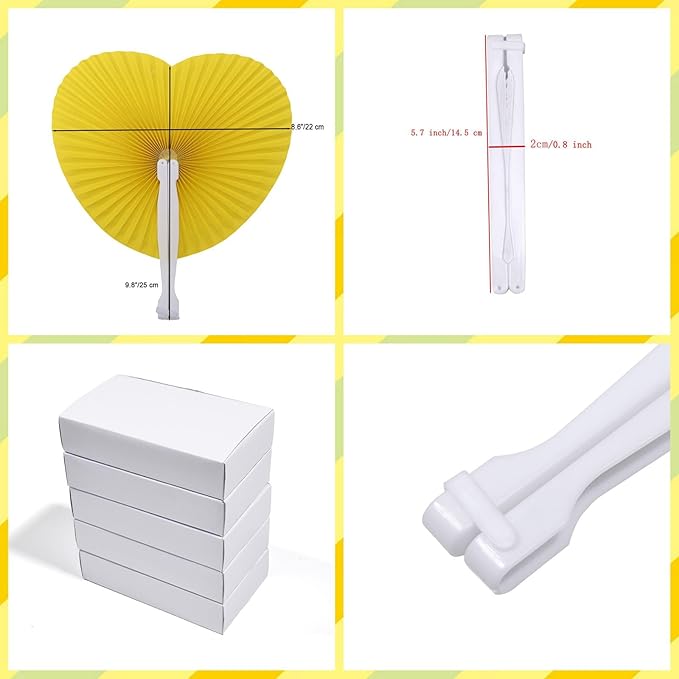 12 Packs Decorative Paper Folding Hand Fans Handheld - Image 2