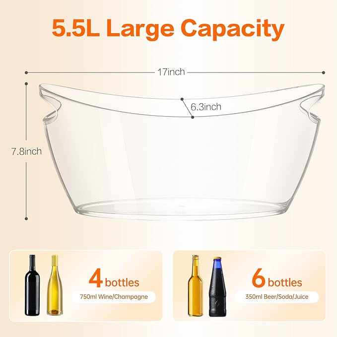 Ice Buckets for parties Wine Bucket, Food Grade, Champagne or Beer Bottles - Image 5