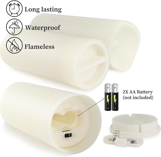 Set of 24 Flameless Led Battery Opeated Waterproof Outdoor Indoor Candles - Image 4