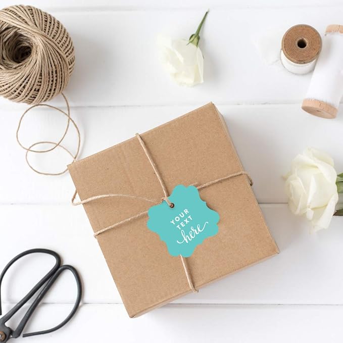 Andaz Press Fully Personalized Collection, Fancy Frame Square Gift Tags - Image 2