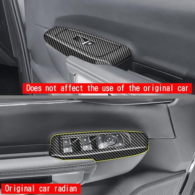 4pcs Carbon Fiber Style Front Rear Doors Window Glass Lift Switch Panel Cover - Image 6