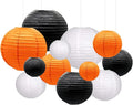 Orange Black White Paper Lanterns Decorative 12pcs Halloween Hanging Decorations by Capesaro