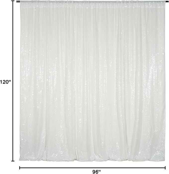 Poise3EHome White Sequin Backdrop, 8FT x 10FT Sequin Photography Backdrop - Image 10