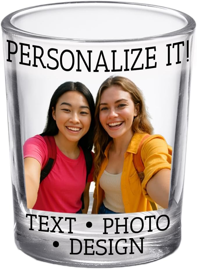 Bridesmaid Custom Shot Glass 2.5oz, Personalized Photo Bride Tribe Gift by SpottedDogCompany