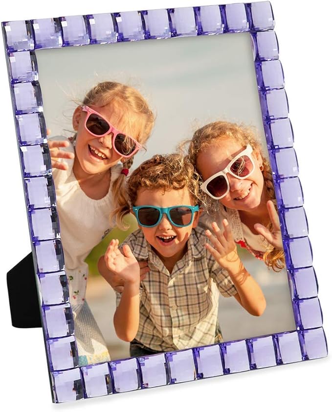 Isaac Jacobs Decorative Sparkling Light Purple Jewel Picture Frame, Photo - Image 5