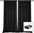 2 Panels Black Backdrop Curtain, 10 x 7 Feet Background Curtains by Zankubom