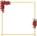 Wedding Arch 6.6FT x 6.6FT Square Backdrop Stand Gold Metal Balloon Arch Stand by Fomcet