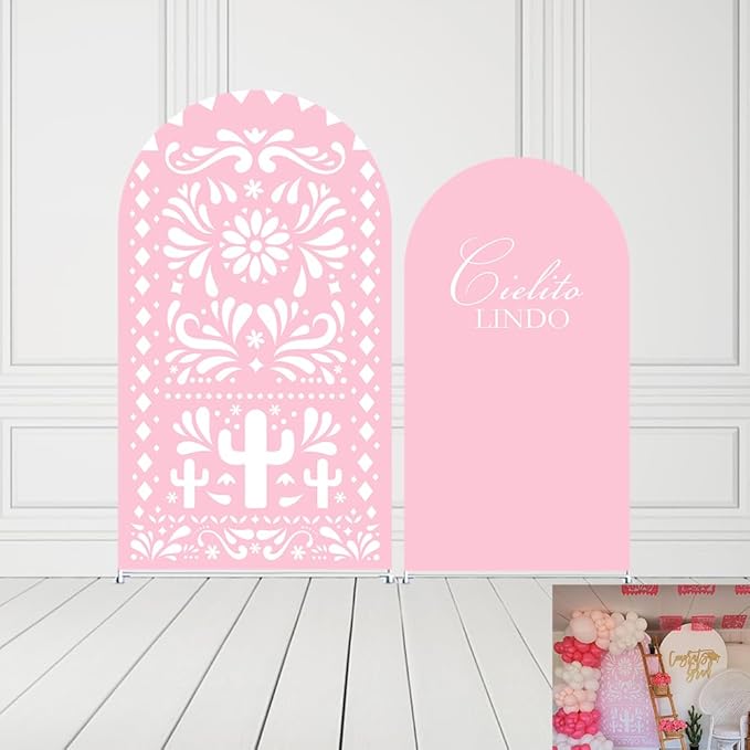 Arch Backdrop Cover Pink Mexican Fiesta Party Decorations Arch Stand Spandex - Image 4