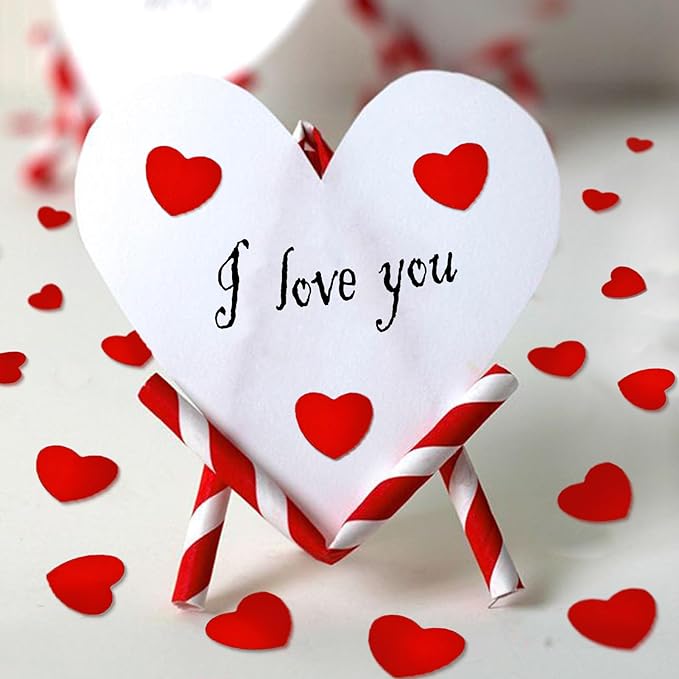 Red Heart Confetti – Shiny Foil Heart Table Scatter - Image 3