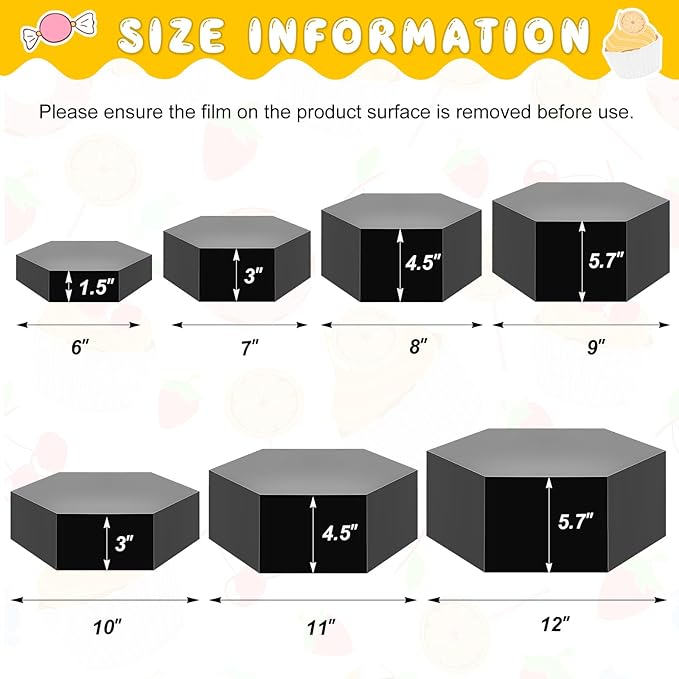Leinuosen 7 Pcs Large Buffet Risers Set 6" to 12" Acrylic Display Box Catering - Image 2