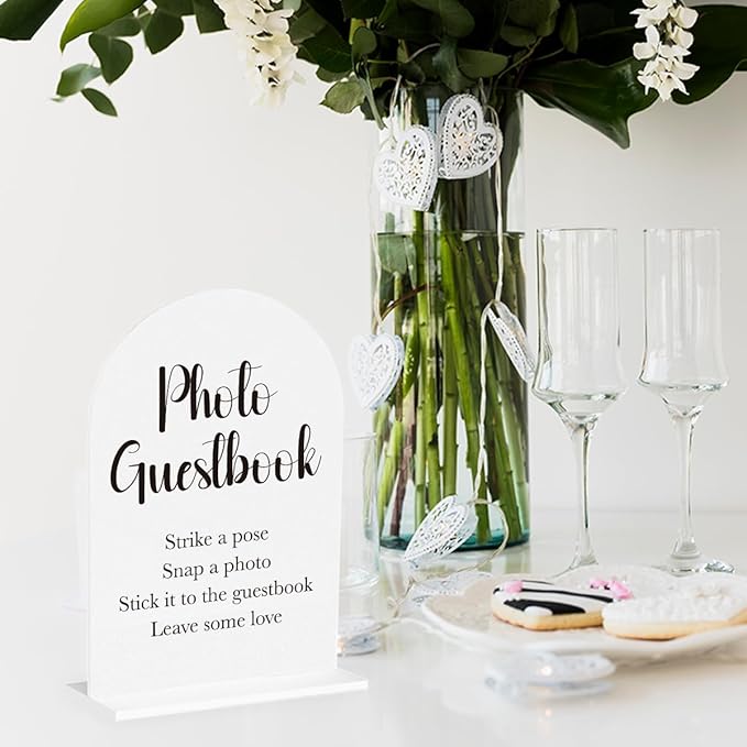Photo Guest Book Sign for Wedding Acrylic Arch Wedding Bridal Shower Baby - Image 4