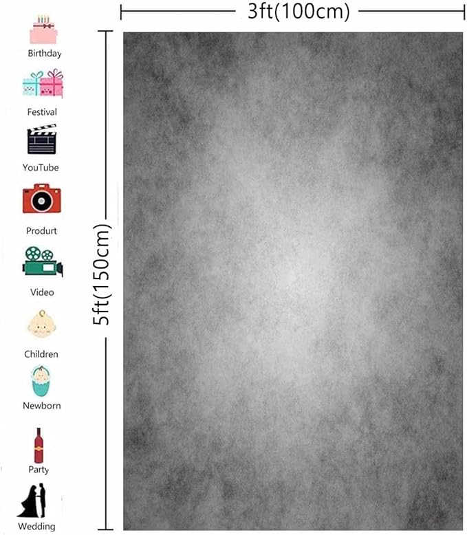 3x5ft Gray Abstract Photography Backdrops Grey Portrait Photo Studio Prop - Image 4
