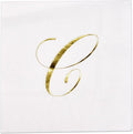 Gift Boutique 100 Gold Monogram Cocktail Napkins Letter C Disposable Paper Pack by GiftBoutique