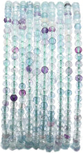 Faceted Natural Fluorite Stone Round Loose Semi Gemstone Beads by Beadia