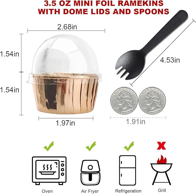 Foil Cupcake Liners with Lids 100Pack, Free-Air 3.5Oz Mini Muffin Liners - Image 6