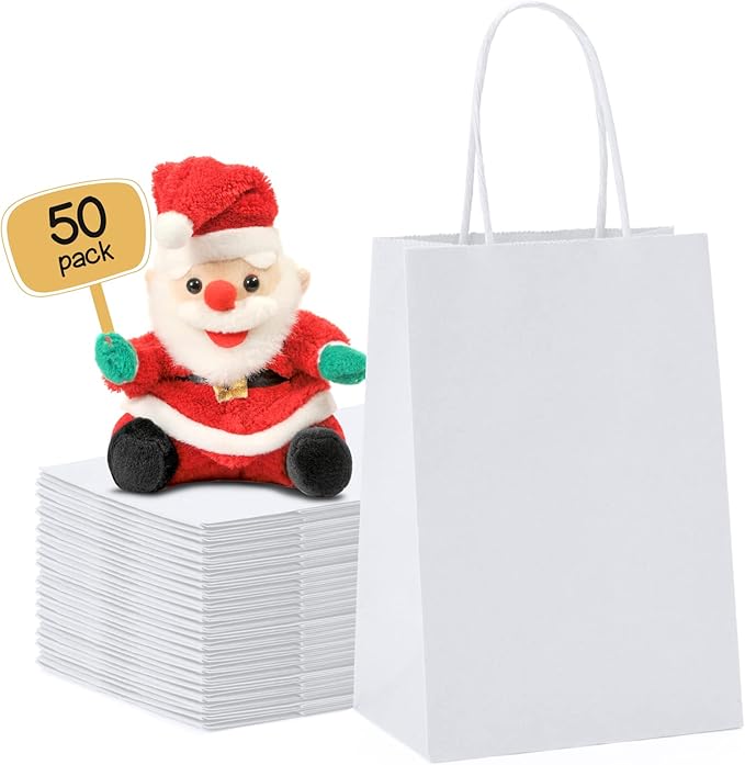 METRONIC Paper Gift Bags 5.25x3.75x8 50Pcs, Kraft Paper Bags by METRONIC